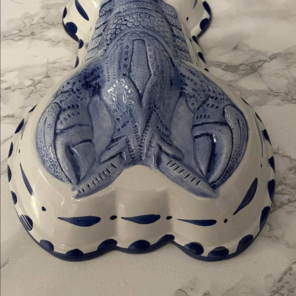 Vintage Large Blue Lobster Ceramic Decorative Hangable Mold ABC Bassano Italy - Picture 3 of 9